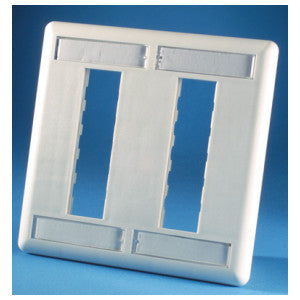 TracJack Plastic Faceplate, 6-Port, Dual Gang, Fog White