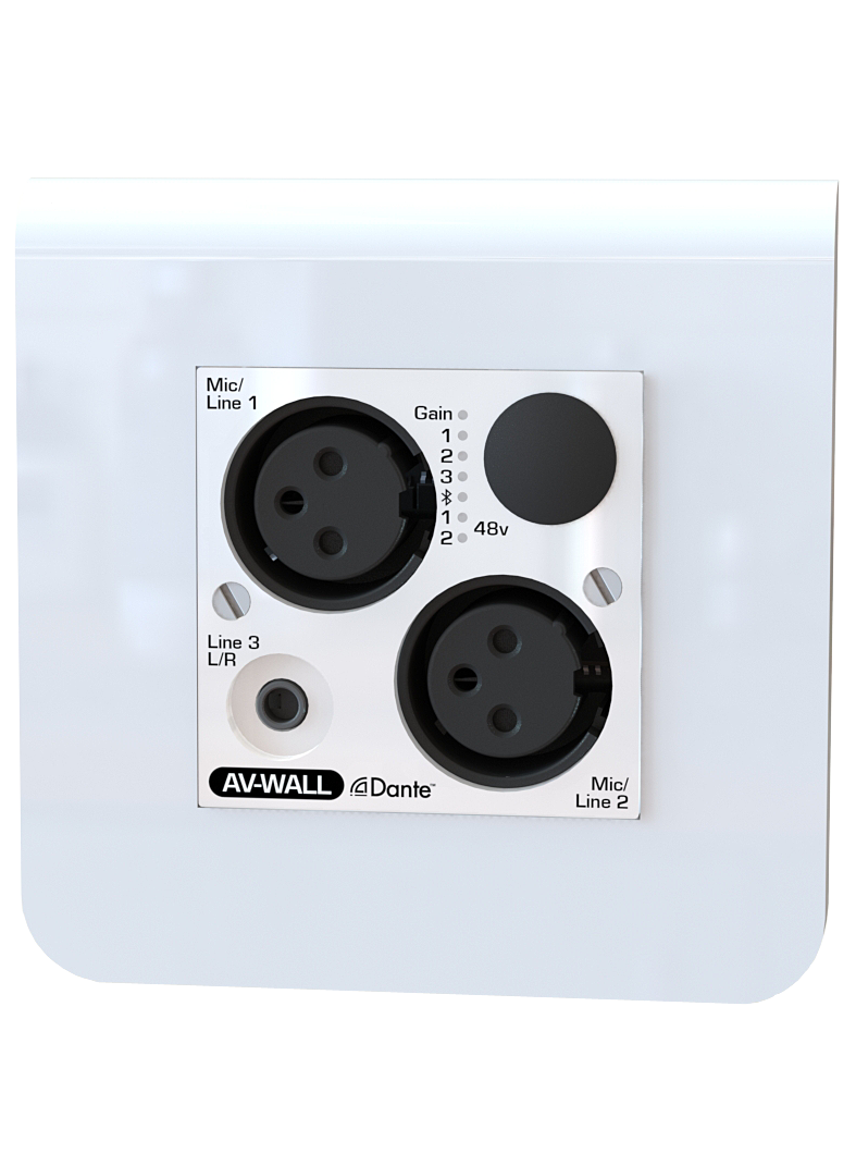 Dante Super Compact Mic/Line Interface for Wall-mount Version - without Rotary Encoder