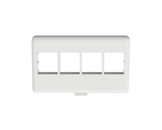 NetKey Modular Furniture Faceplate, 4-Port, White