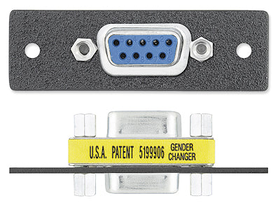 One 9-pin D Female to Female Gender Changer, Black