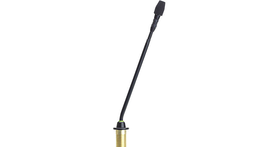 10" Gooseneck Mic with Cardioid Capsule, Surface-Mount Preamp, 2-Color LED Ring on Bottom (Black)