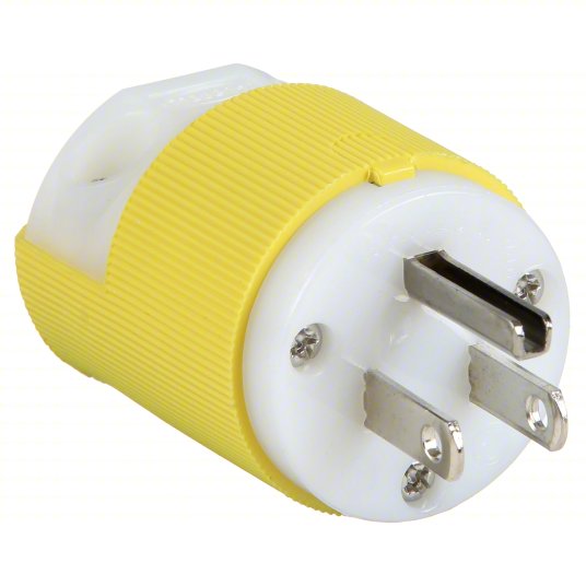 Straight Blade Plug, 15A, 125V, 2P3W, Cord Dia. 0.230 to 0.720 in., Ribbed Housing, VARI-SIZE Cord C, 0, 230
