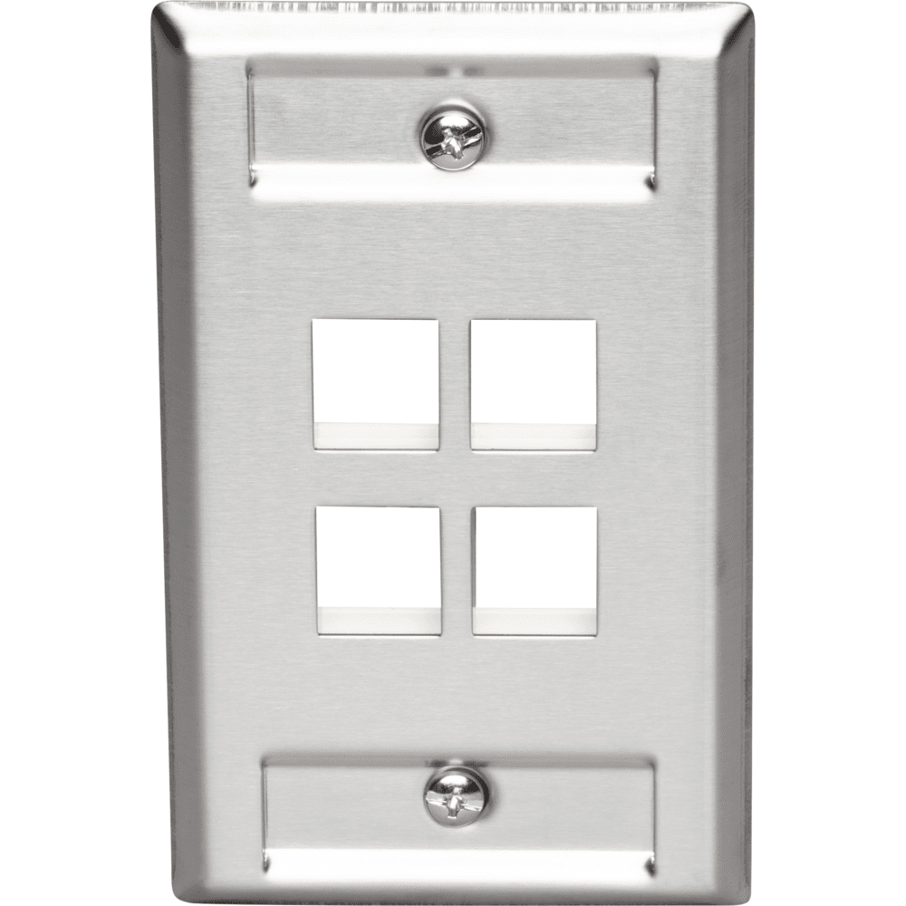 TechChoice Faceplate, Stainless Steel, 1-Port