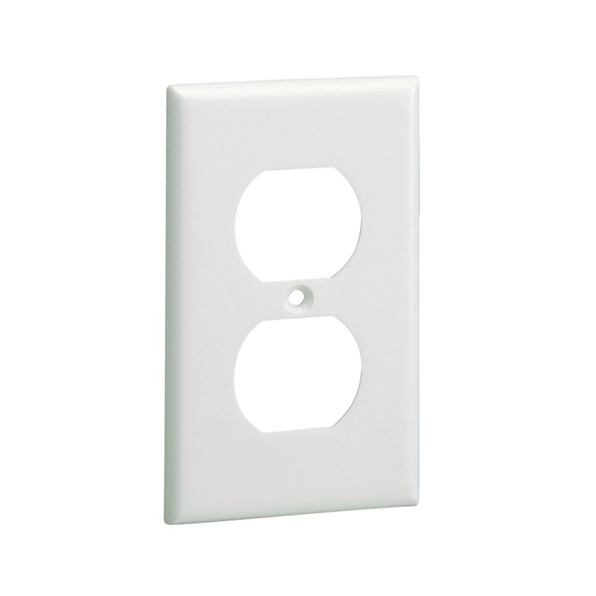 Screw-on Single Gang 106 Duplex Faceplate, Electric Ivory