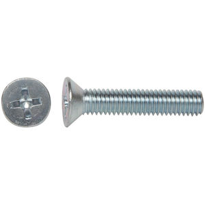 #6-32 x 1" Phillips Drive Flat Head Zinc Finish Steel Machine Screw