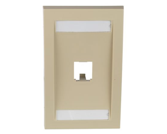Mini-Com Executive Series Faceplate, 1-Gang, 1-Port, Electric Ivory
