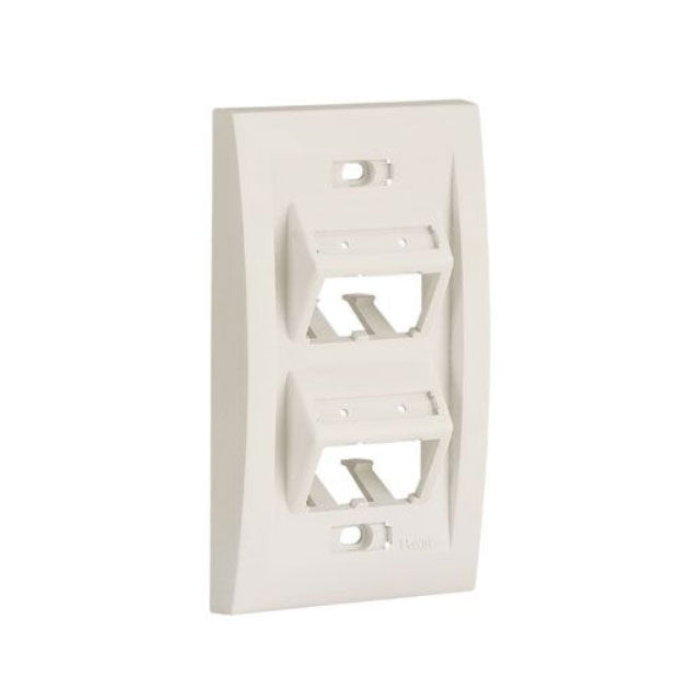 Faceplate, 4 Port, Executive, Sloped, Ultimate ID, Off White