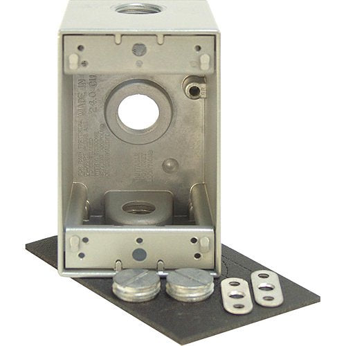 Weatherproof single gang mounting box