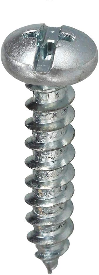 Sheet Metal Screw, Pan Head Phillips/Slotted (2-Way), Zinc Plated Steel, No. 10 x 1-1/4 in.