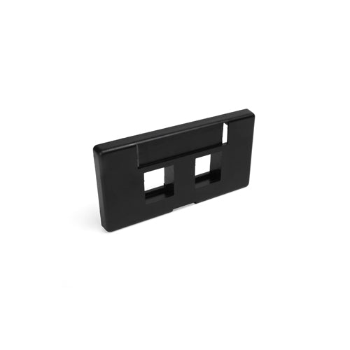 QuickPort Modular Furniture Faceplate, 2-Port, Black