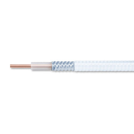 HELIAX Plenum Rated Air Dielectric Coaxial Cable, corrugated aluminum, 1/2 in, off white