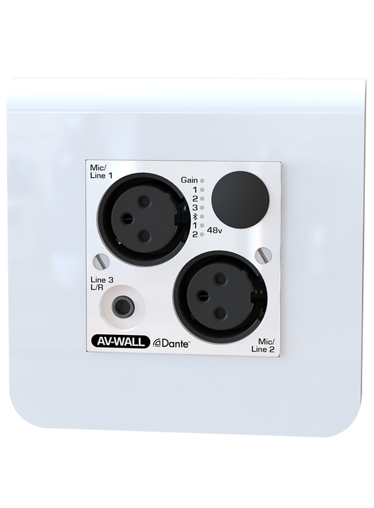 Dante Super Compact Mic/Line Interface for Wall-mount Version - without Rotary Encoder