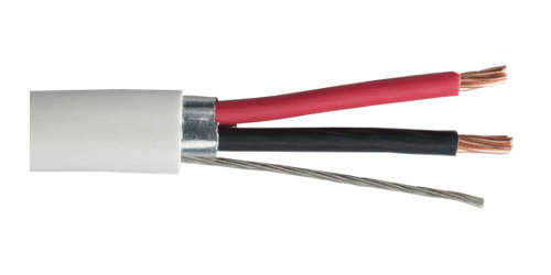 60144614103,White Commercial grade general purpose 18 AWG 2 conductor plenum shielded cable