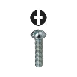 Machine Screw, Round Head Phillips/Slotted (Combo), Zinc Plated Steel, 6-32 x 3/4 in.