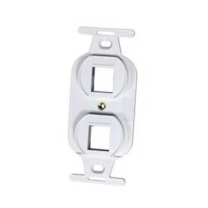 TechChoice Keystone, Faceplate Duplex Frame, High Impact Thermoplastic, 2-Port, White