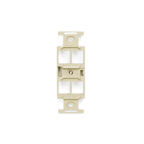 QuickPort Decora Type 106 Duplex Insert, 4-Port, Ivory