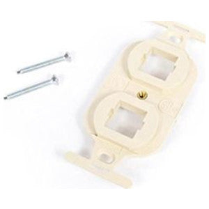 Flush Mounted 2-Port Modular Mounting Frame, Ivory