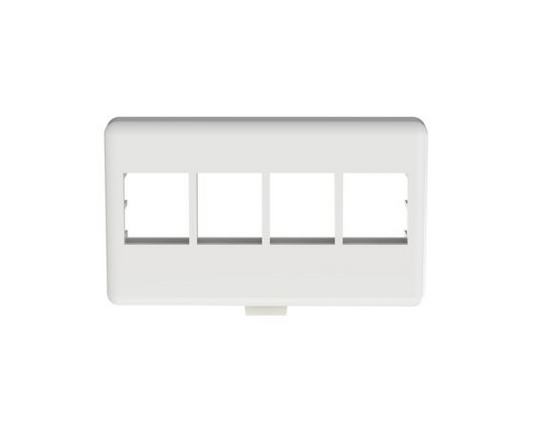 NetKey Modular Furniture Faceplate, 4-Port, White