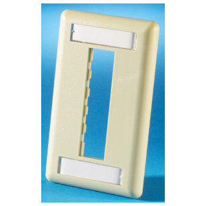 TracJack Plastic Faceplate, 3-Port, Single Gang, Electrical Ivory