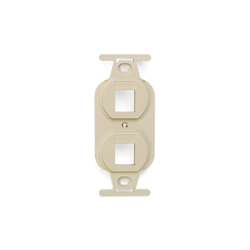 QuickPort Decora Type 106 Duplex Insert, 2-Port, Ivory