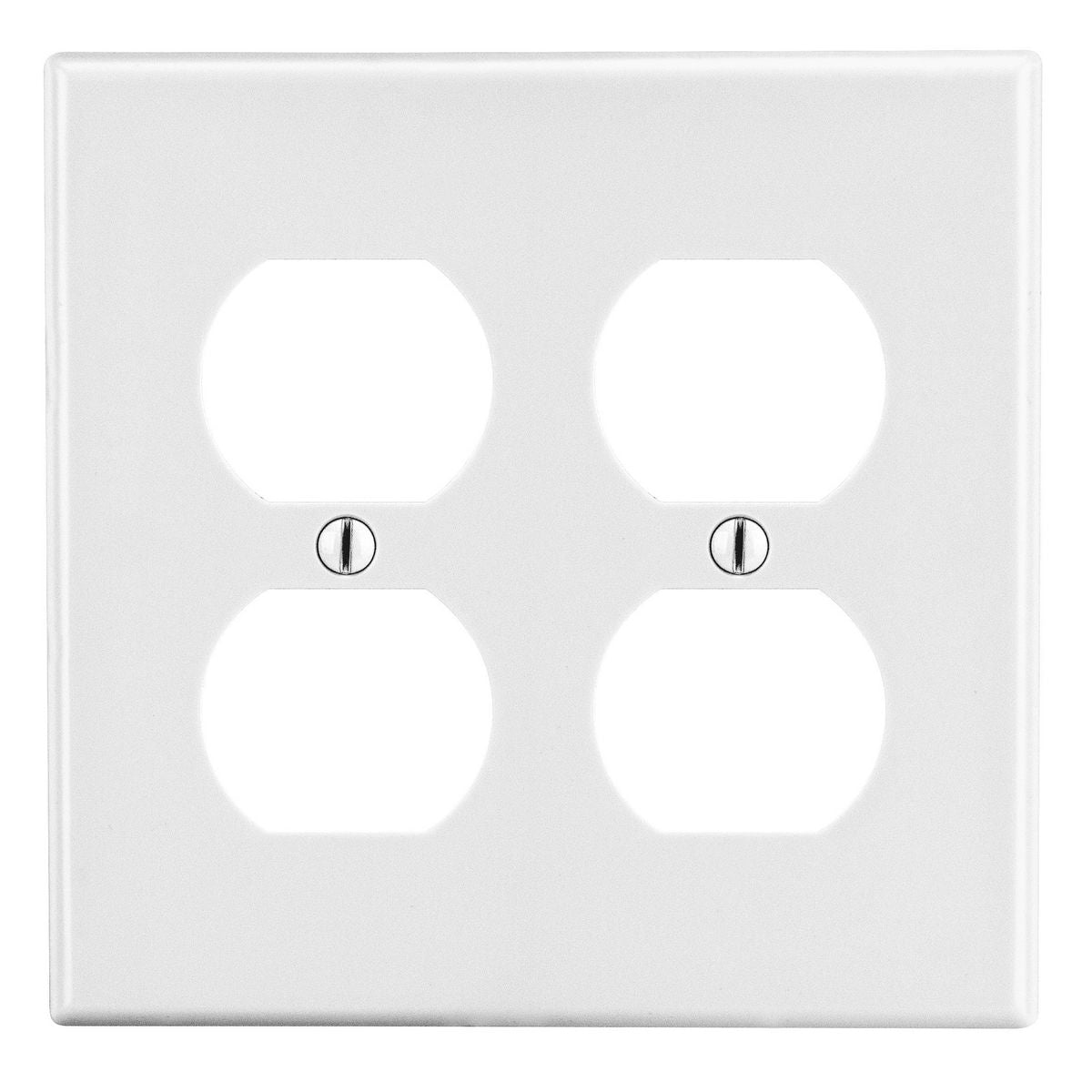 Wall Plate, 2-Gang, Duplex, Screw Mount, White