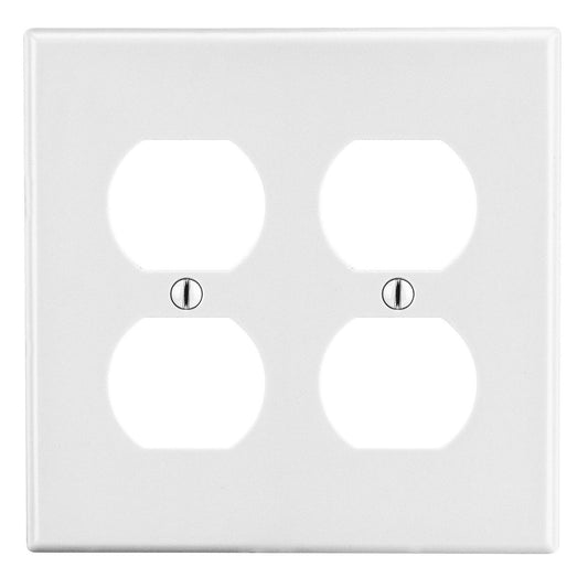 Wall Plate, 2-Gang, Duplex, Screw Mount, White