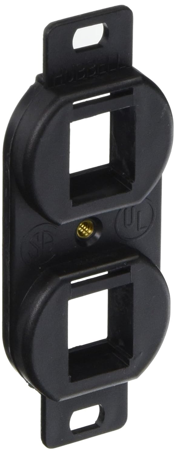 Outlet Frame Duplex 106, Flush Mount, 2-Port, Black