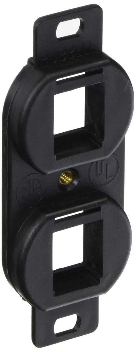 Outlet Frame Duplex 106, Flush Mount, 2-Port, Black