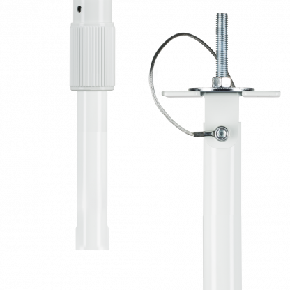 12′ Telescoping Ceiling Mount Camera Pole-White