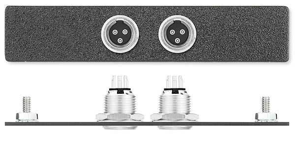 DISCONTINUED-Two Mini XLR 3-pin Male to Solder Cups - Switchcraft, Gray