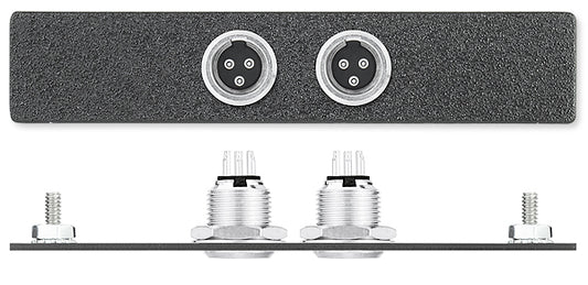 DISCONTINUED-Two Mini XLR 3-pin Male to Solder Cups - Switchcraft, Gray