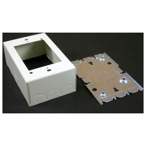 Combination Switch/Receptacle Box Fitting With Raceway Twistouts For Series 500/700 Raceway, Ivory