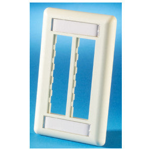 TracJack Plastic Faceplate, 6-Port, Single Gang, Wiremold Ivory