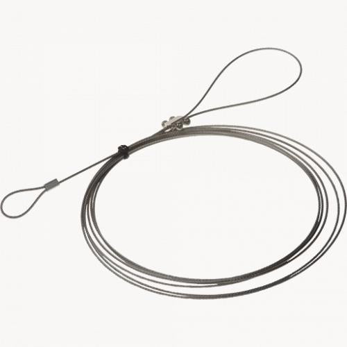 Camera Safety Wire, Long, 3 Meter Length, Stainless Steel, With Fixed/Adjustable Loop, 5 Pk