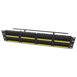 Cat 6A Modular Patch Panel, 48 Port, Flat, Black