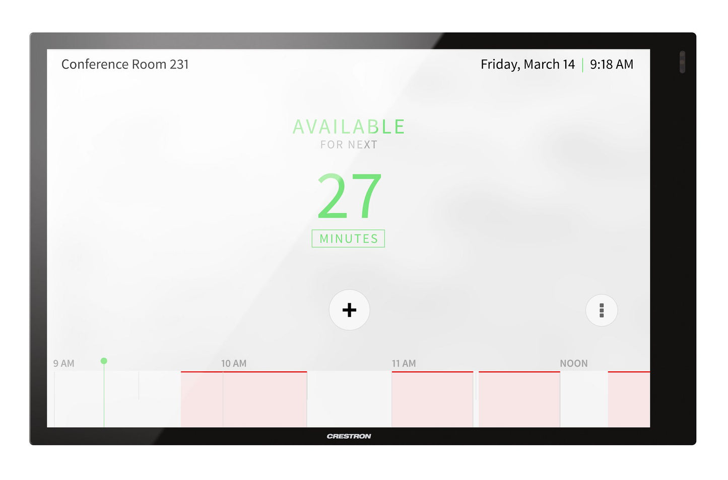 10.1 In. Room Scheduling Touch Screen, Black Smooth