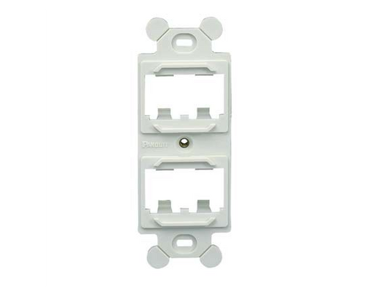 Mini-Com 106 Duplex Outlet Frame, Off White, 4-Port