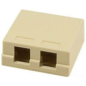 Versatap Shuttered Surface Mount Box, 2-Port, Ivory