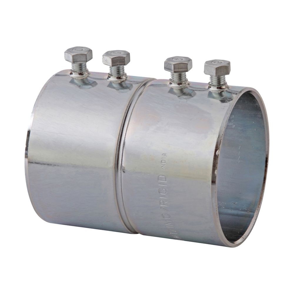 Set-Screw Coupling, Zinc Plated Steel, EMT Conduit, 4 in.