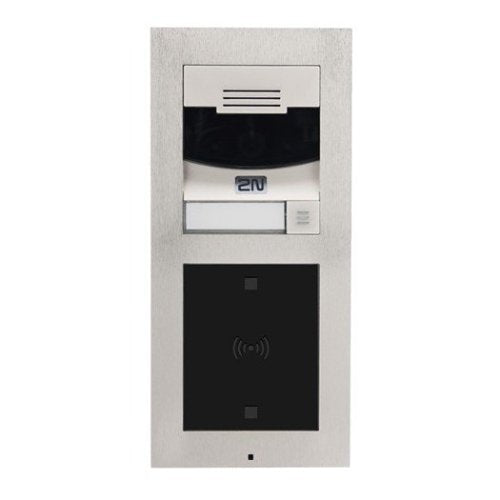 2N IP Intercom Main Unit, 1-Button, Nickel, With Camera