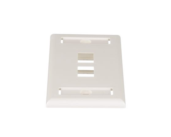 1-Gang, Flush Mount Vertical Faceplate, 2-Port, Includes Label and label Covers. Off White