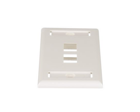 1-Gang, Flush Mount Vertical Faceplate, 2-Port, Includes Label and label Covers. Off White