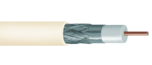 RG-11 Type 60% Braid Plenum Video Coaxial Cable, cream jacket