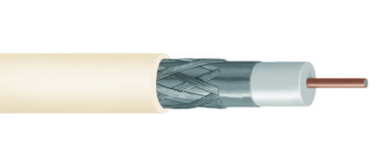 RG-11 Type 60% Braid Plenum Video Coaxial Cable, cream jacket