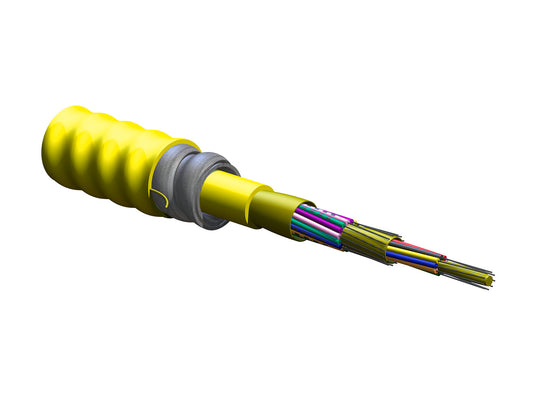 Fiber Optic Cable, Yellow, Singlemode (OS2), 24 Fiber