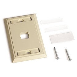 One Port L-Type Flush Mount Faceplate, Ivory