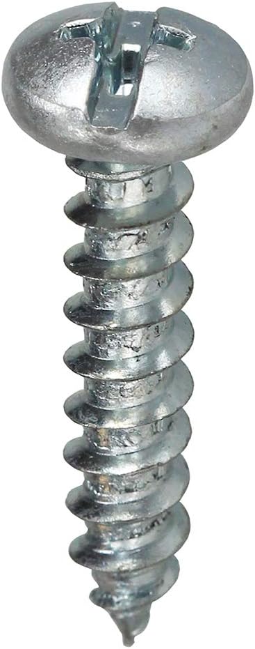 Sheet Metal Screw, Pan Head Phillips/Slotted (2-Way), Zinc Plated Steel, No. 10 x 3/4 in.