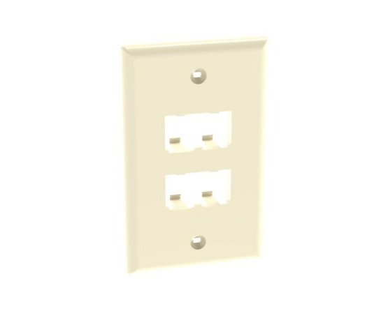 Mini-Com Classic Series Faceplate, 1-Gang, 4-Port, Electric Ivory