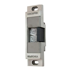 Rim Exit Device Strike, Fail-Secure, 12 Volt DC, 3/4" Latch Bolt Throw, 6" Length Face Plate, Satin