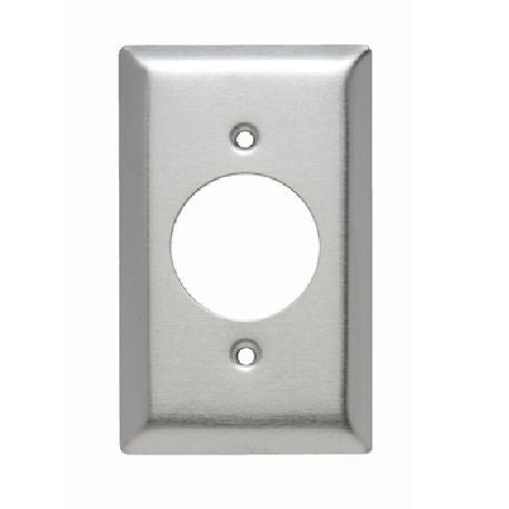 SS Wall Plate, Single 20/30A Twist-Lock® Receptacle, Screw Mount, 1-Gang, (1) 1.60 in. Dia. Opening